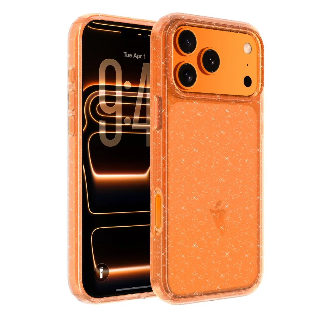 iPhone 17 Pro Max Fleck Glitter Case Orange