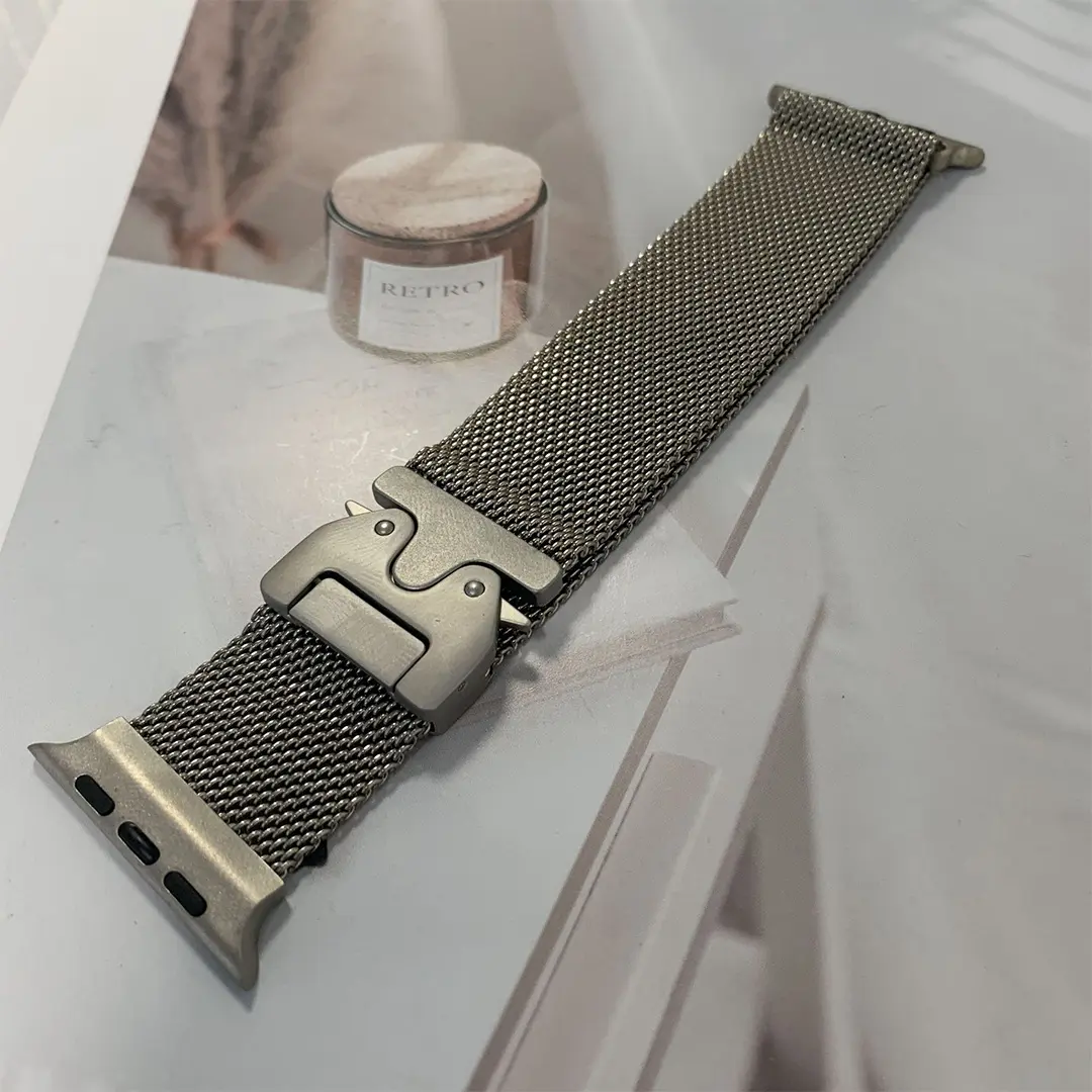 Apple Watch Band 49mm Milanese Metal Buckle Watch Strap Titanium