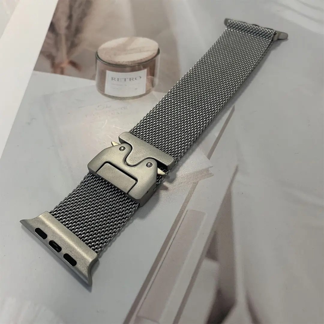 Apple Watch Band 49mm Milanese Metal Buckle Watch Strap Silver