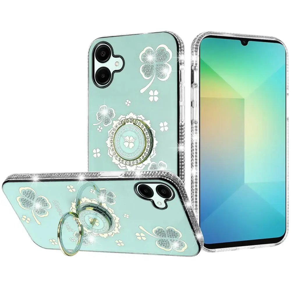 iPhone 17 Bling Diamond Lucky Case Green