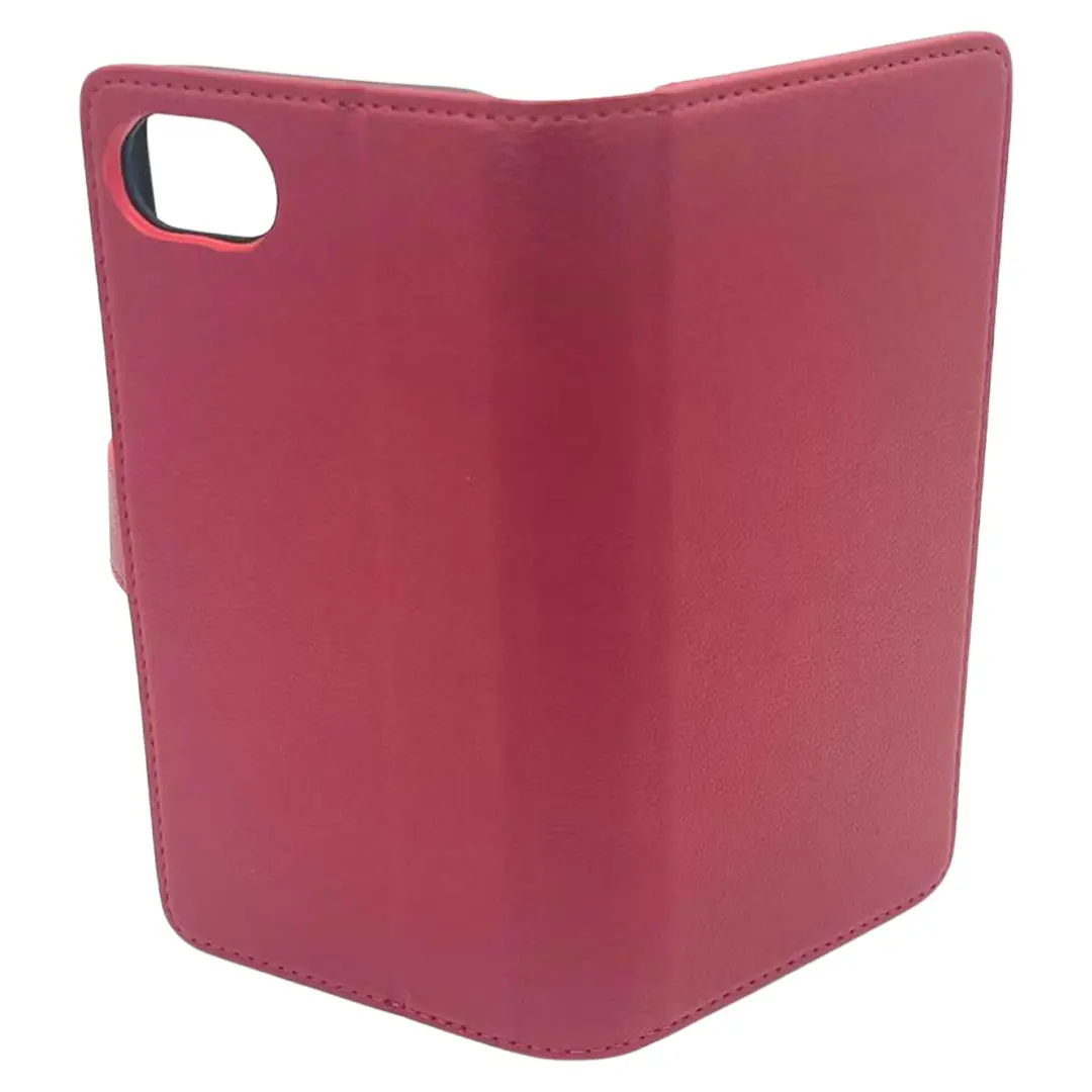 iPhone 16E PU Leather Wallet Case Red