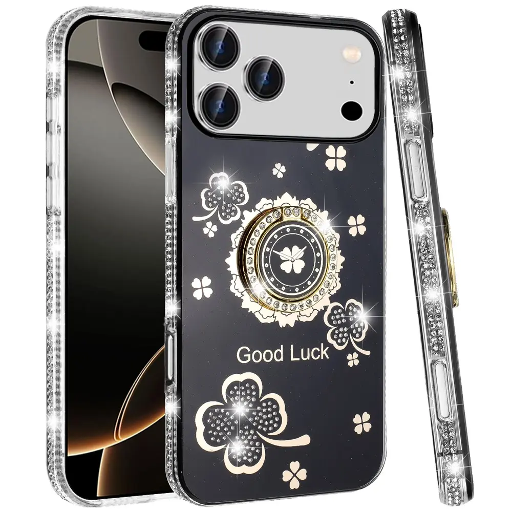 iPhone 17 Pro Max Bling Diamond Lucky Case Black