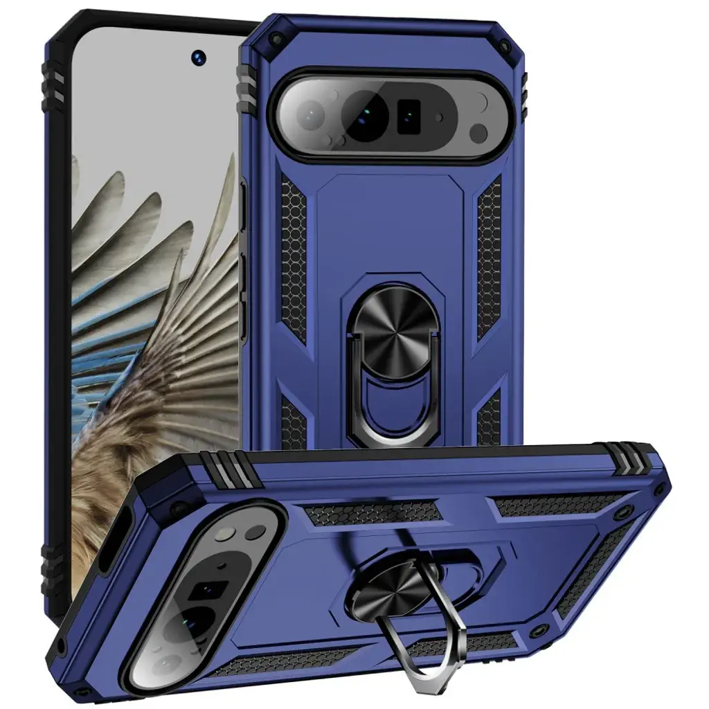 Google Pixel 10 Pro XL 2in1 Ring Stand Case Blue