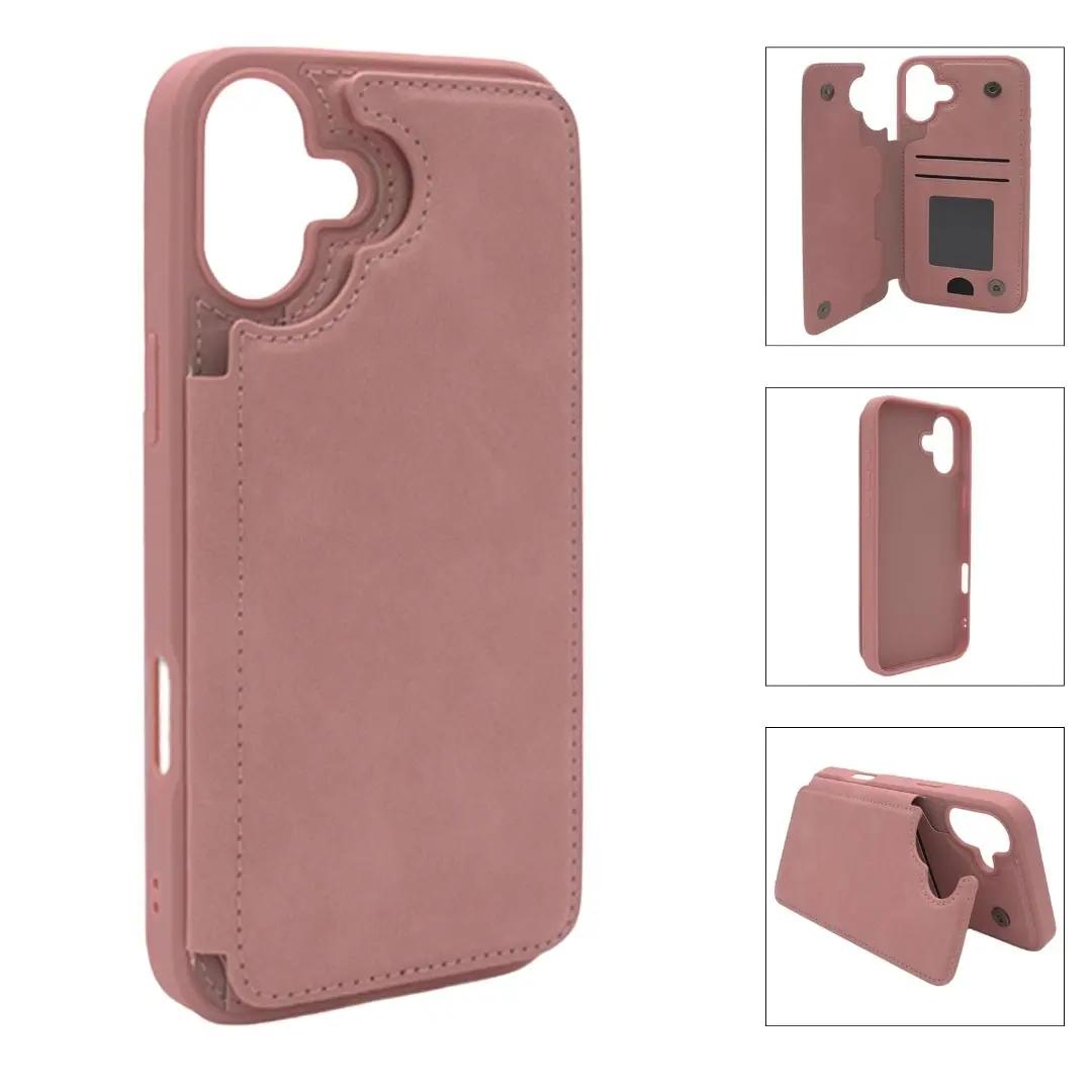 iPhone 16 Plus Modern Card Holder Case Rose Gold