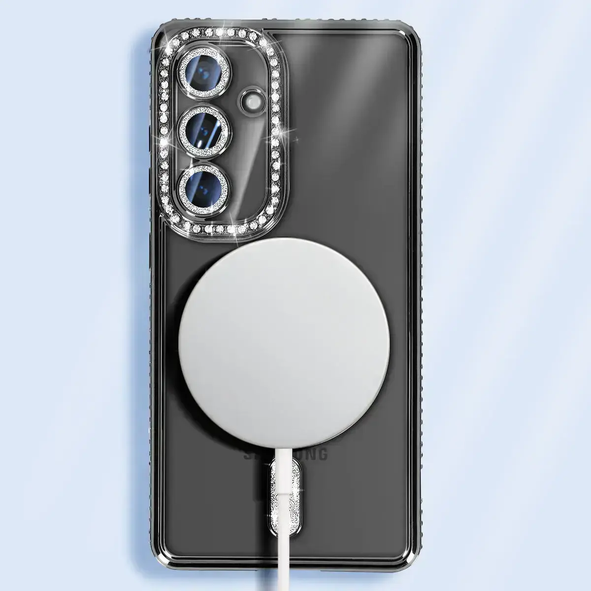 iPhone 17 Air Magsafe Clear Case Diamond with Camera Protection Black