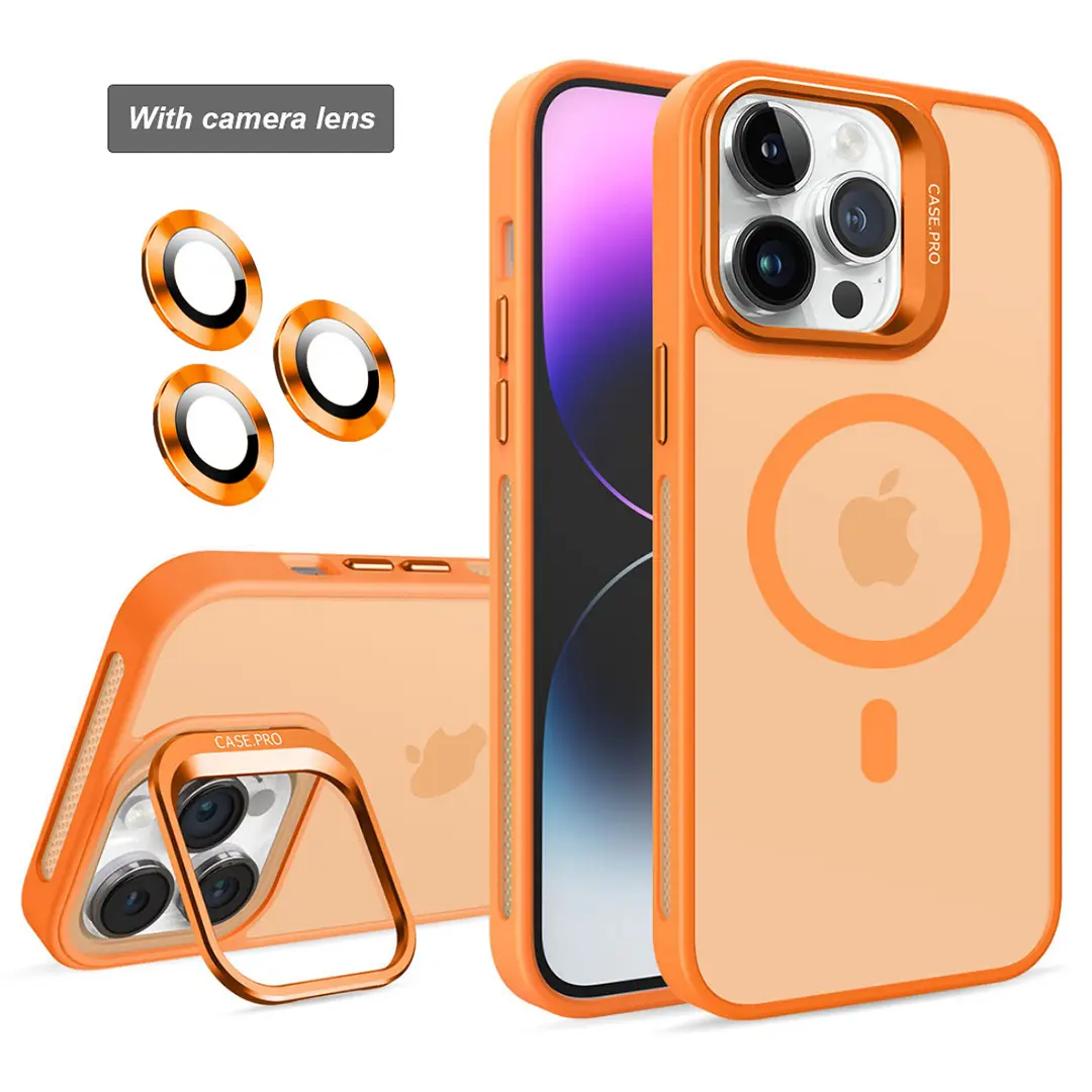 iPhone 15/iPhone 14/iPhone 13 MagSafe Smoke Camera Stand Orange