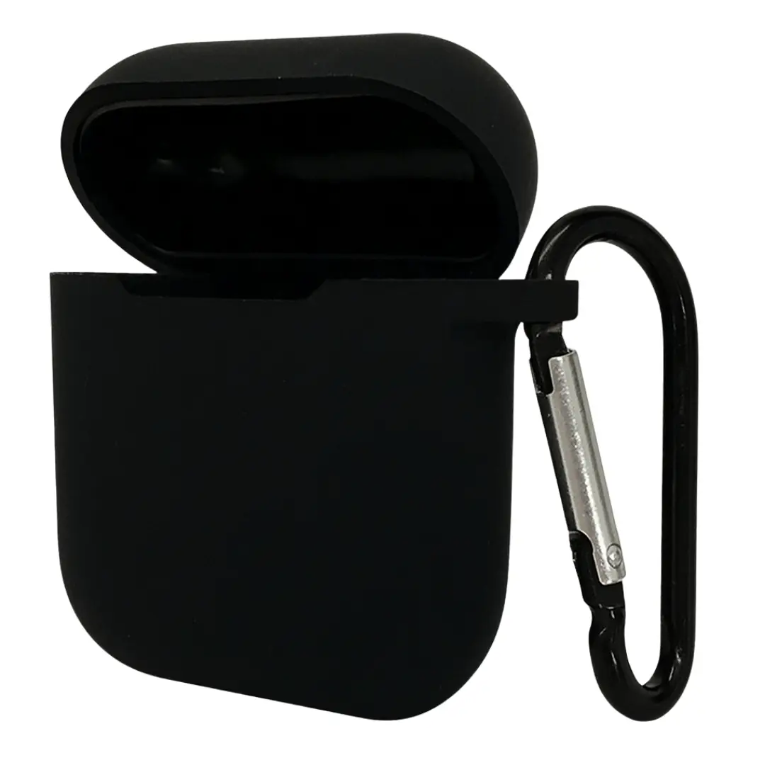 Airpods 1/Airpods 2 Silicone 2.5mm with Keychain Black