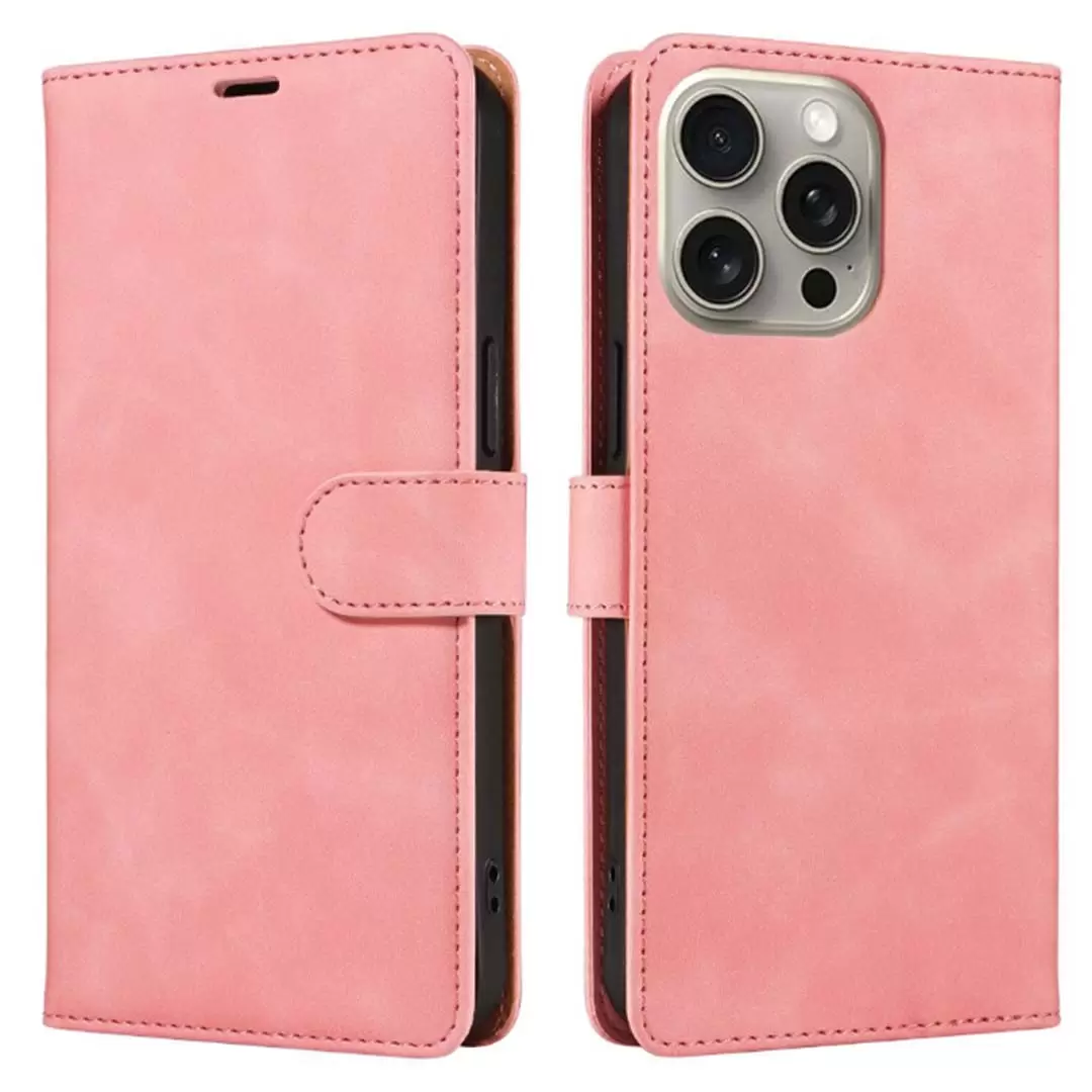 iPhone 16 Plus PU Leather Wallet Case Pink