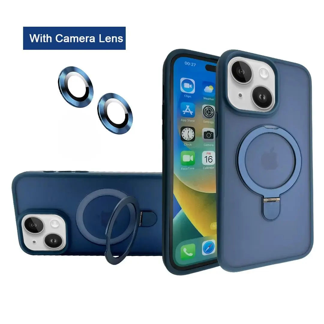 iPhone 15 Plus/iPhone 14 Plus MagSafe Cam Smoke Kickstand Dark Blue