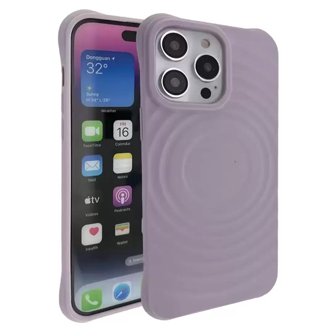 iPhone 15/iPhone 14 Magsafe Water Ripple Tpu Case Purple