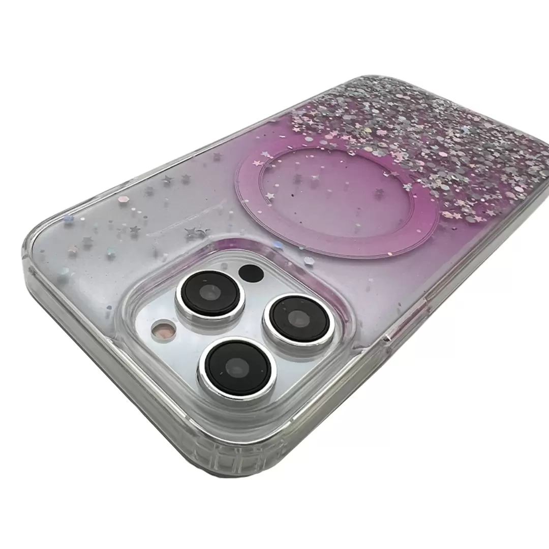 iPhone 14 Pro/iPhone 15 Pro Bling MagSafe Twotone Eco Pink