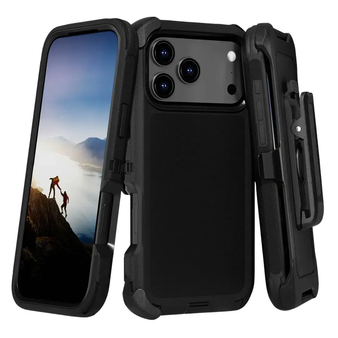 iPhone 18 Pro /iPhone 17 Pro Screen Case with Holster Black (moq:25)