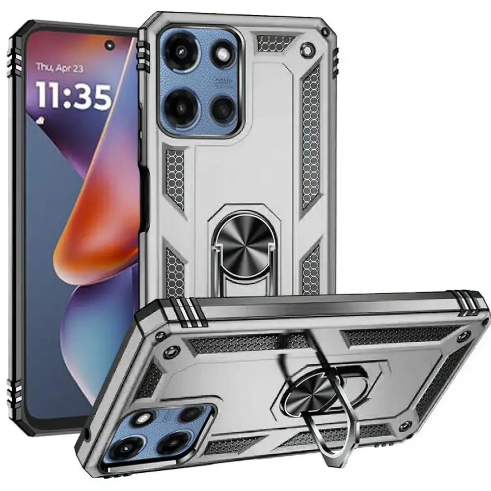 Google Pixel 9 pro XL 2in1 Ring Case Silver