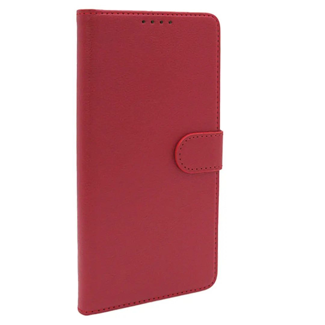 iPhone 16 PU Leather Wallet Case Red