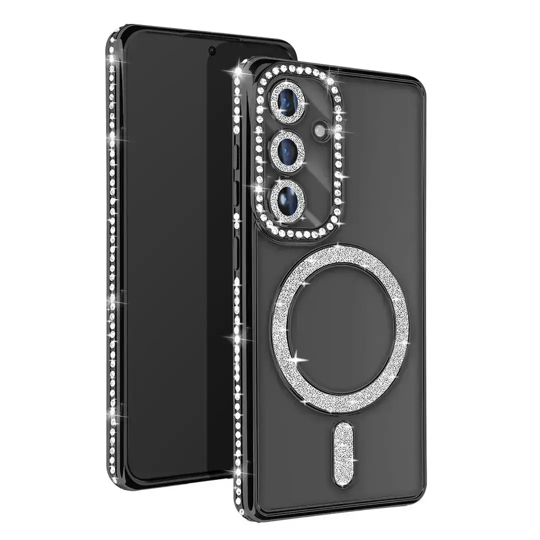 iPhone 17 Air Magsafe Clear Case Diamond with Camera Protection Black