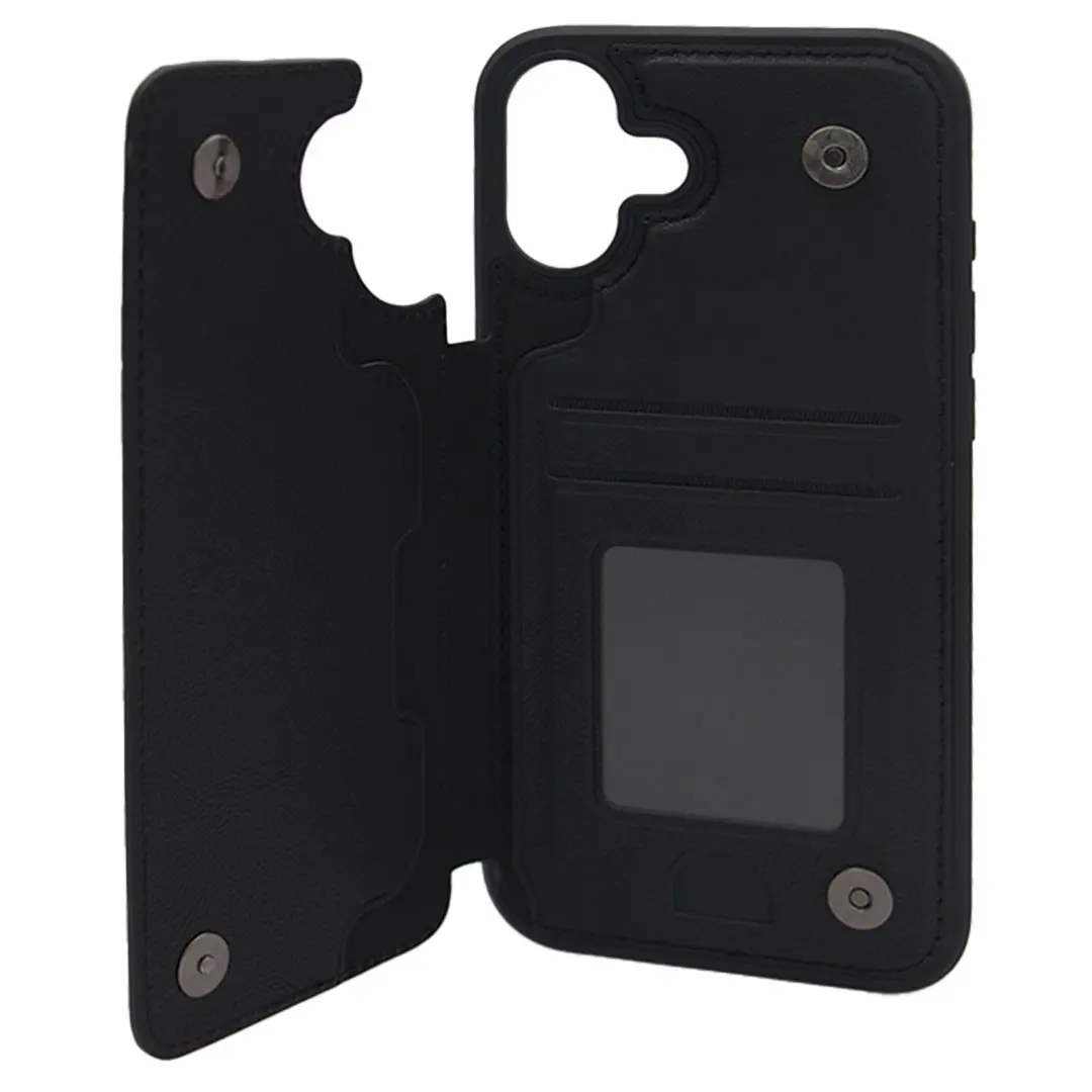 iPhone 16 Modern Card Holder Case Black