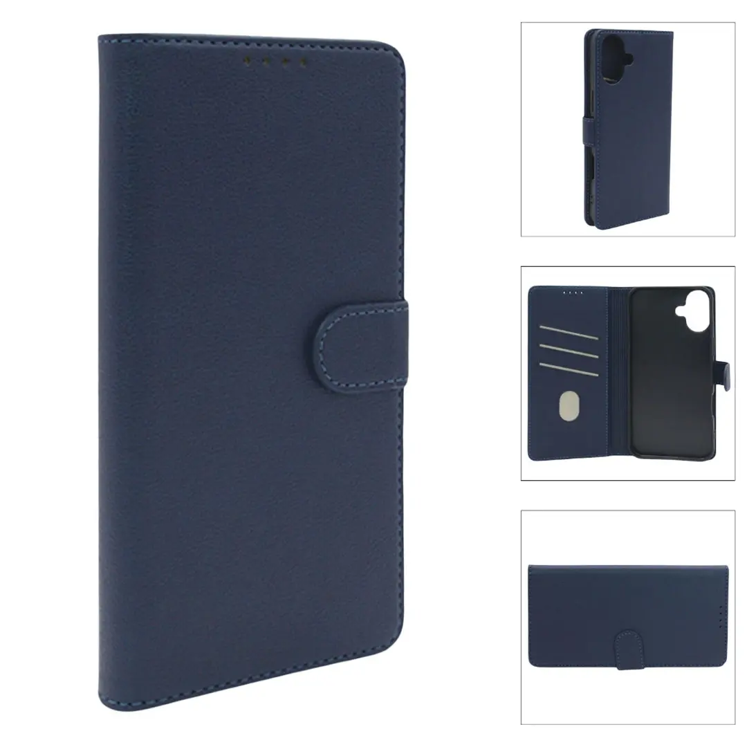 iPhone 16 Plus PU Leather Wallet Case Blue