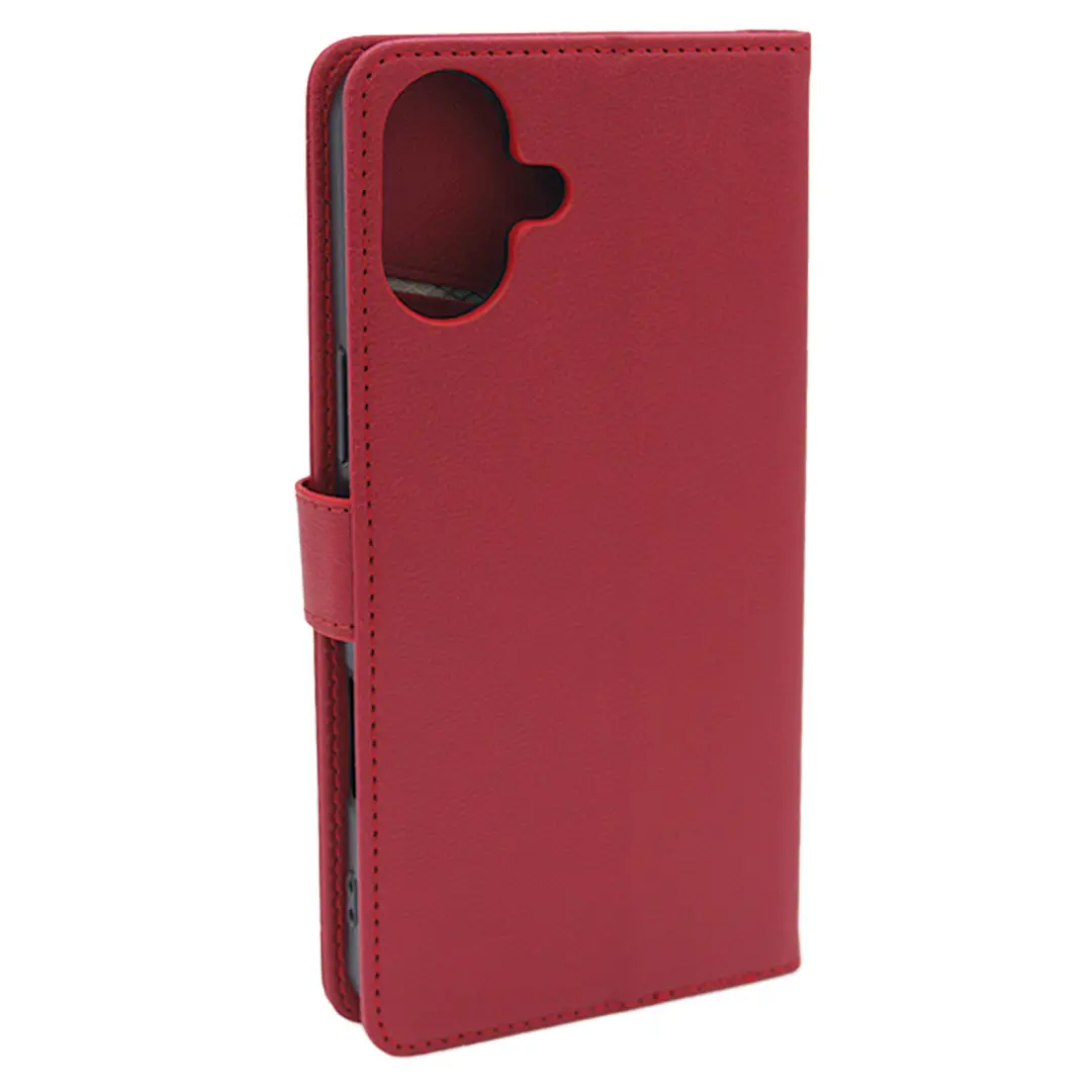 iPhone 16 Plus PU Leather Wallet Case Red