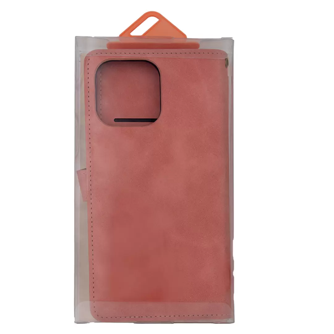 iPhone 16 Premio Wallet Luxury with Zipper Case Rose Gold