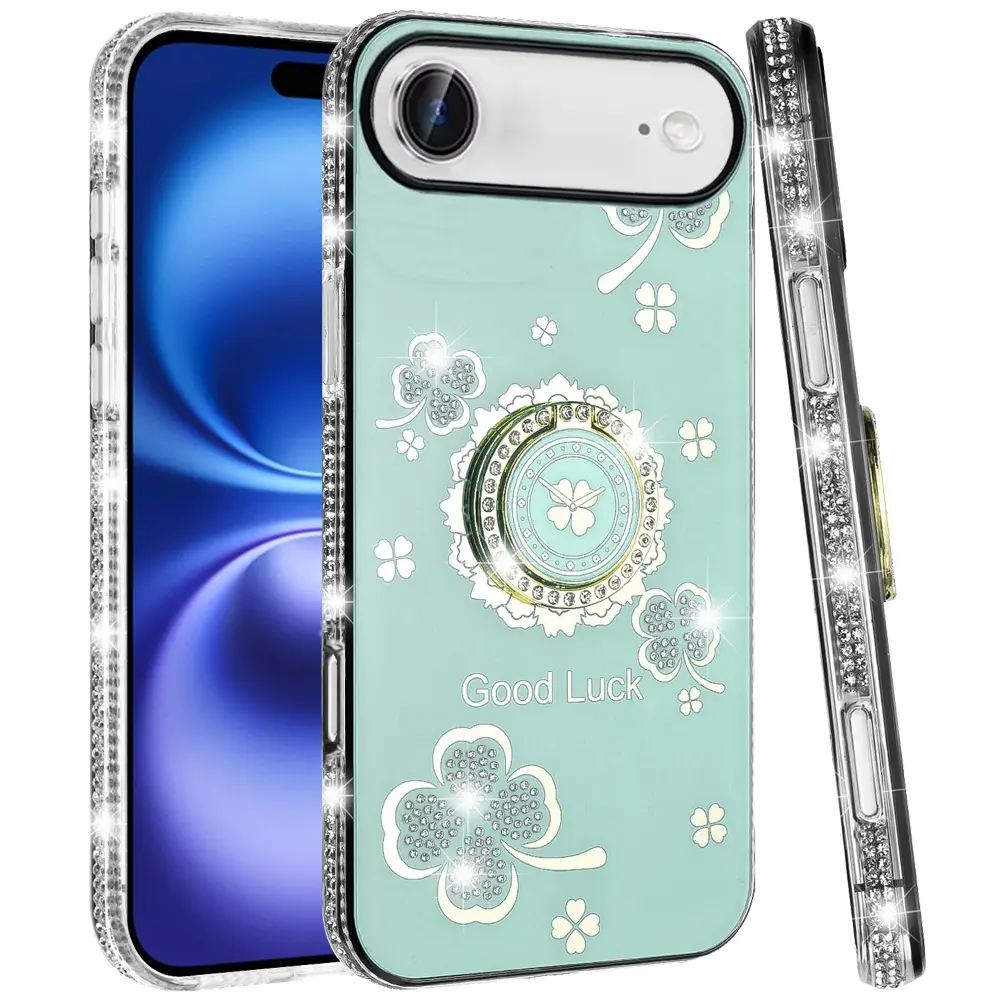 iPhone 17 Air Bling Diamond Lucky Case Green