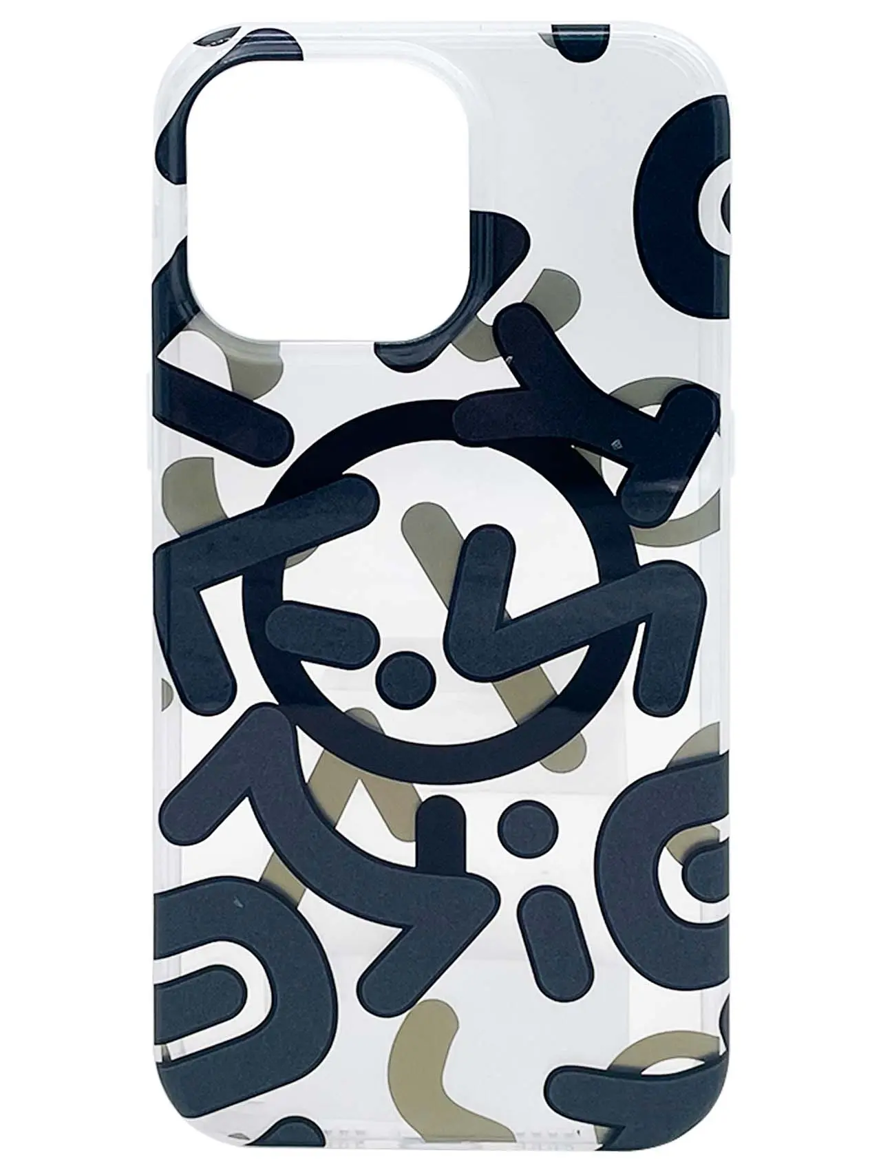 iPhone 15 Pro Max Designed Case MagSafe Alphabet Graffiti Black