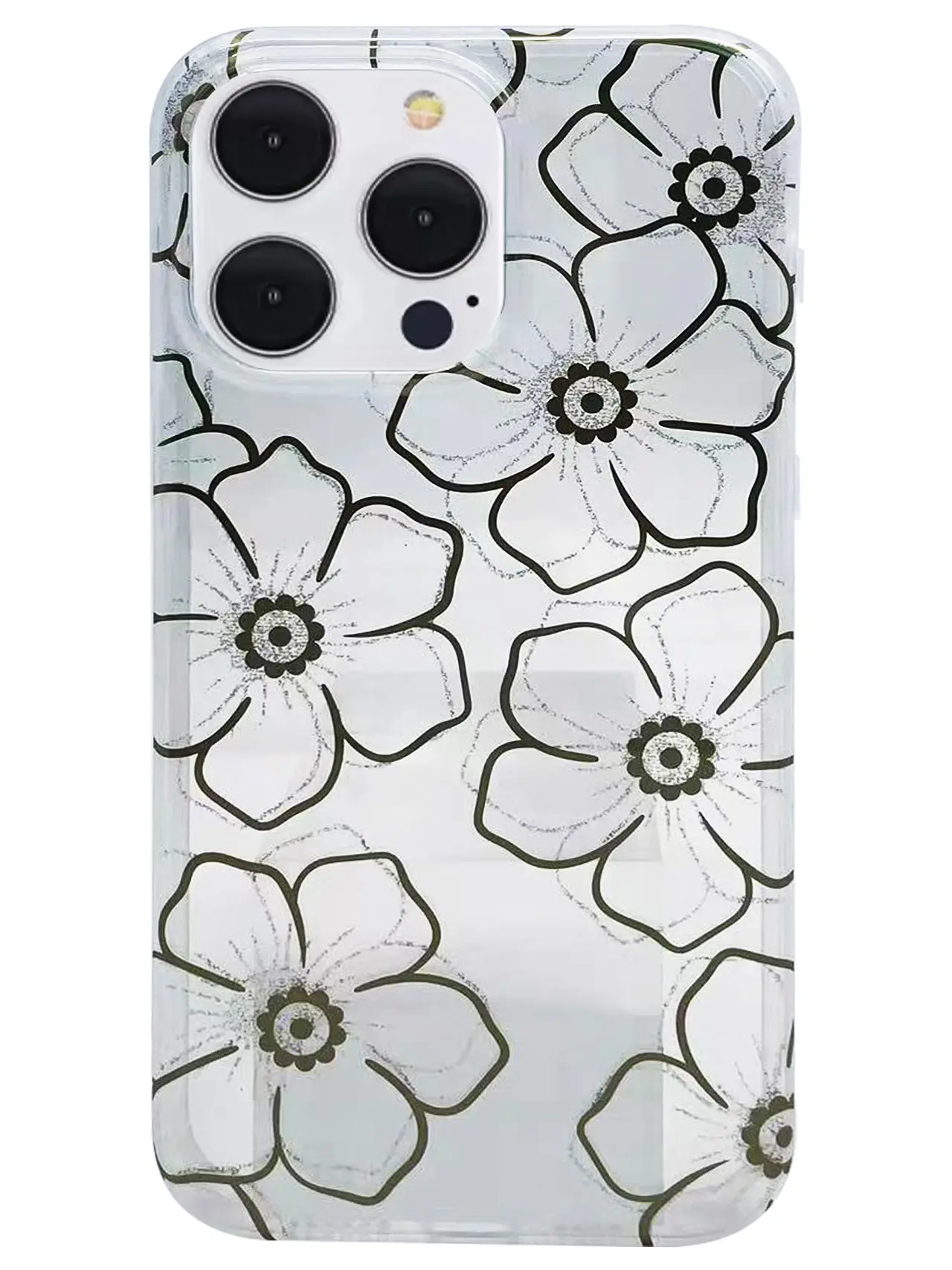 iPhone 15/iPhone 14/iPhone 13 Designed Case Gold and Sliver Floral Harmony