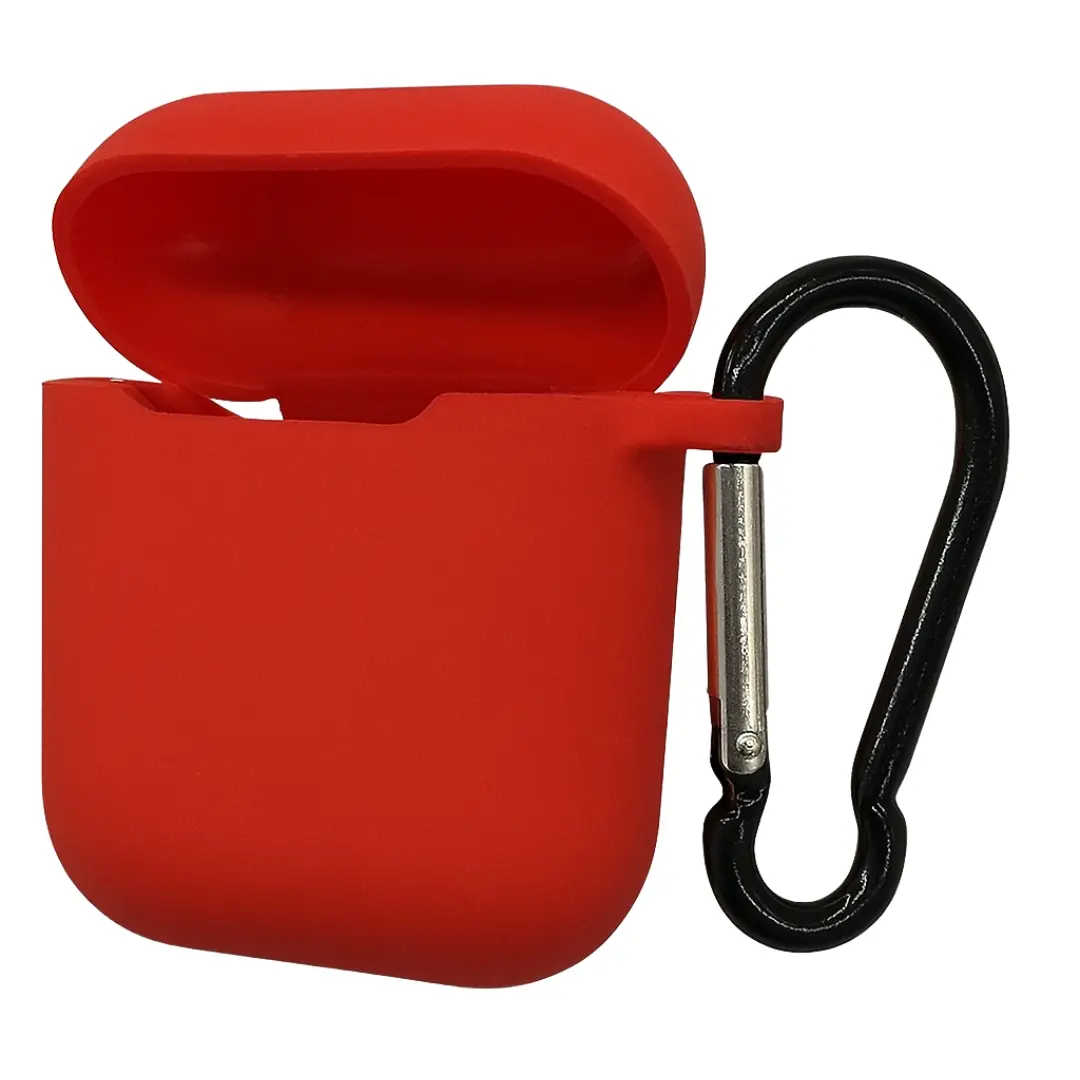 Airpods 1/Airpods 2 Silicone 2.5mm with Keychain Red