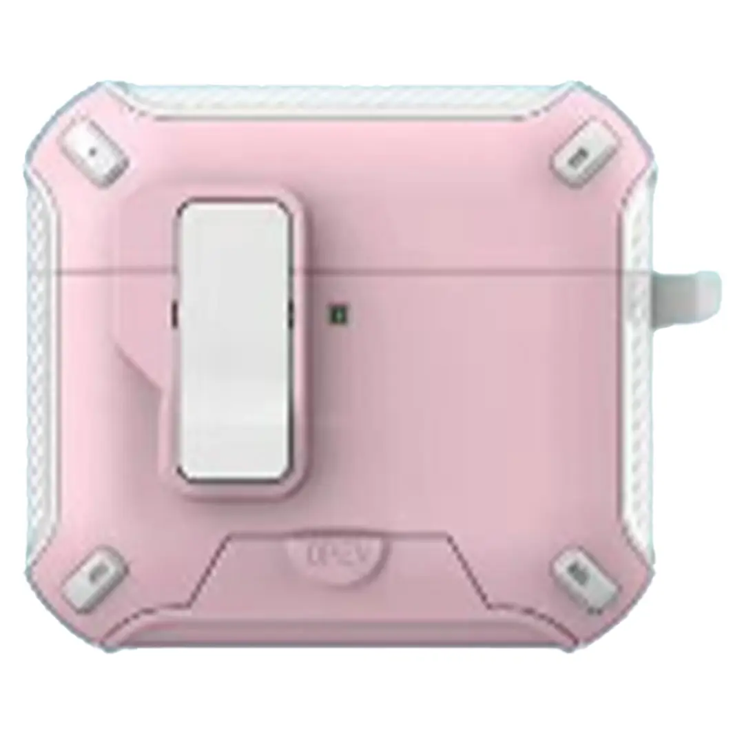 Airpods 4 Premium Case with Stand with Keychain Pink