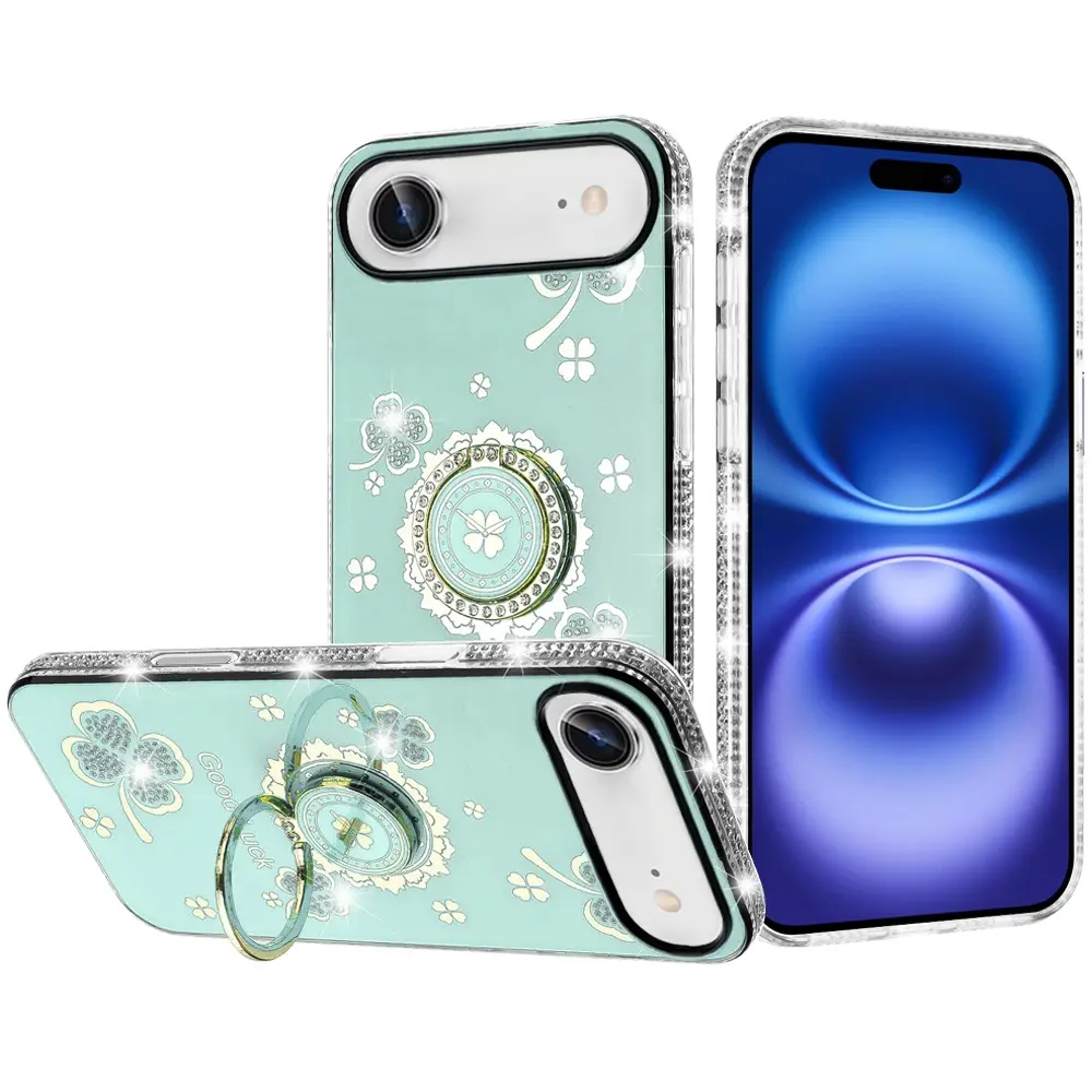 iPhone 17 Air Bling Diamond Lucky Case Green