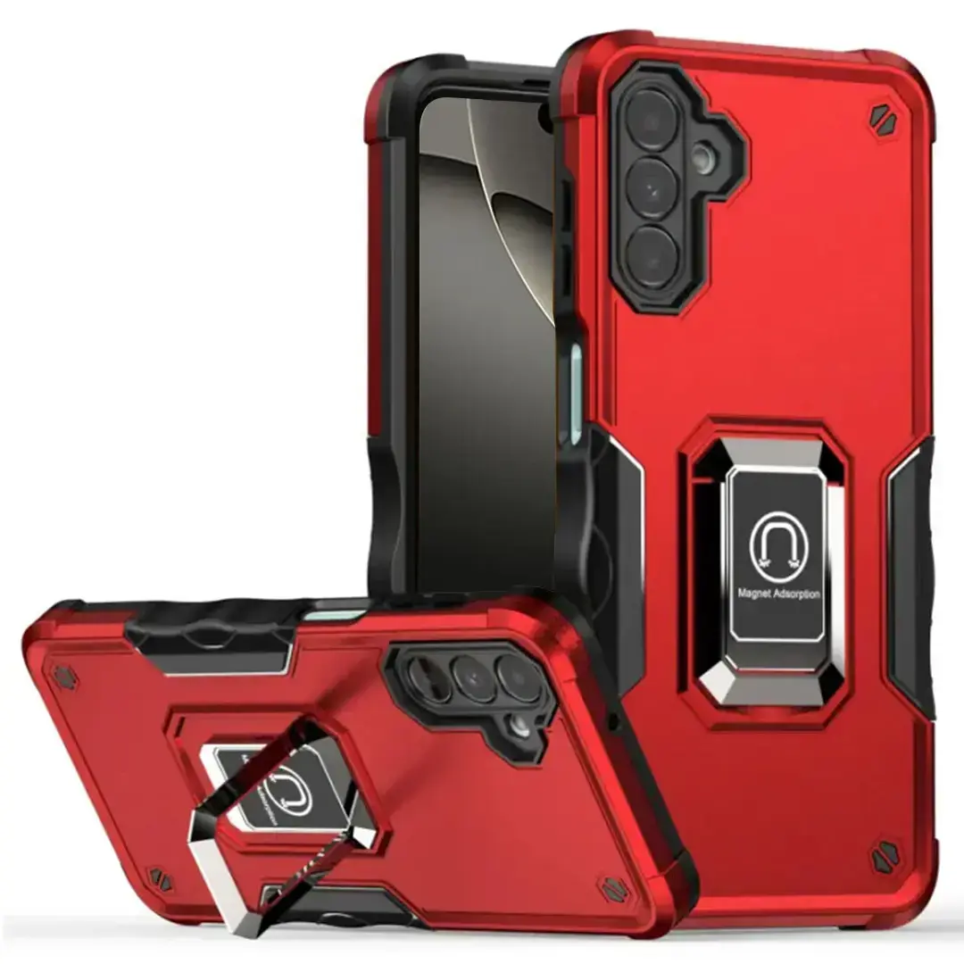 Samsung Galaxy Z Flip 7 Strong Tough Metallic Design Hybrid Premium Kickstand Red