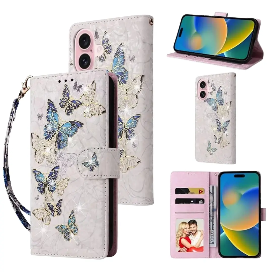 iPhone 17 Premio Wallet Case Butterfly Sparkle