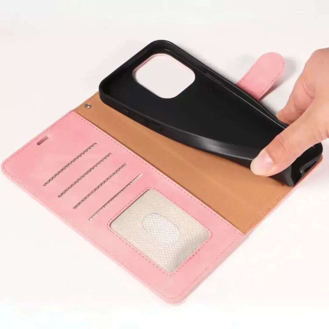 iPhone 17 Pro PU Leather Wallet Case Pink
