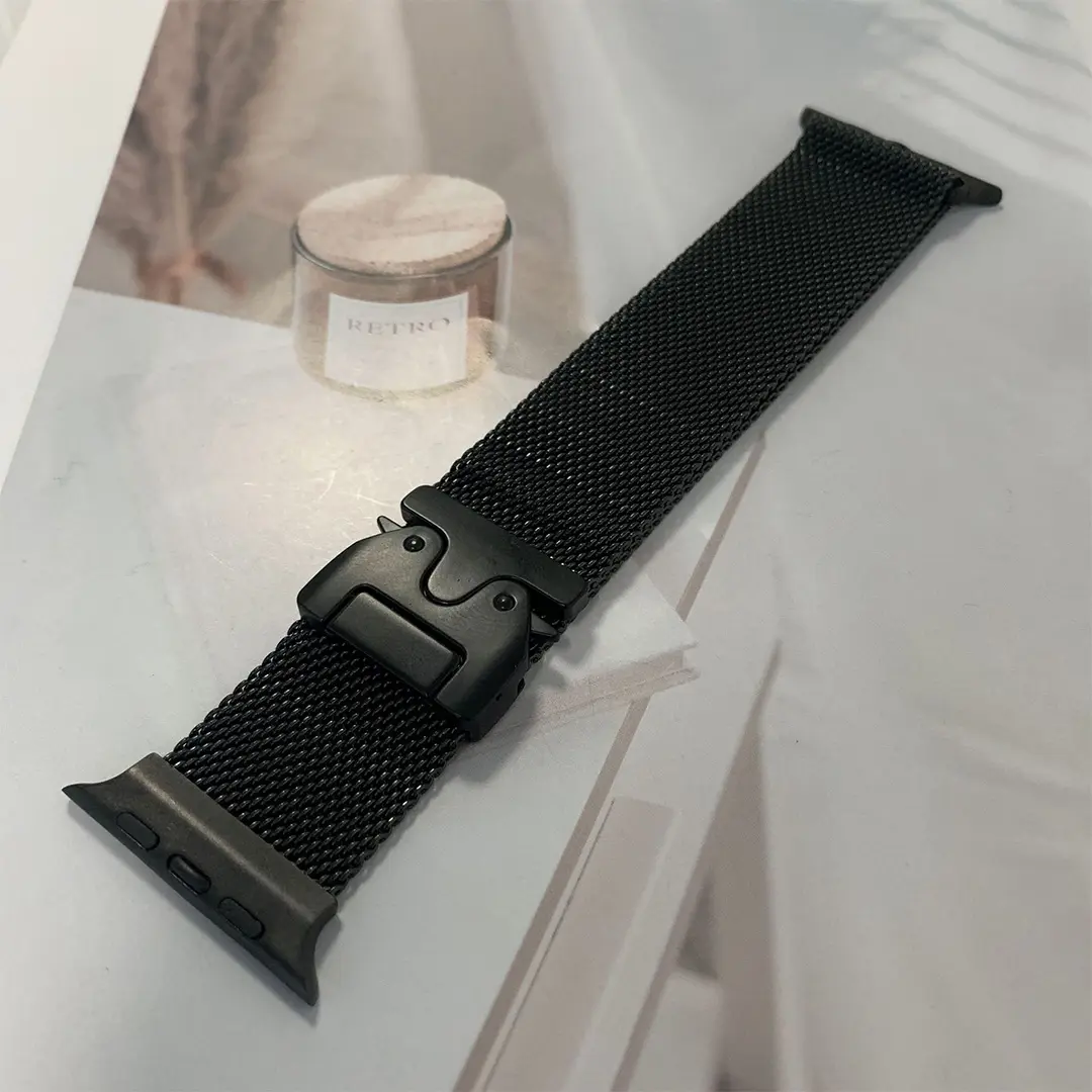 Apple Watch Band 49mm Milanese Metal Buckle Watch Strap Black