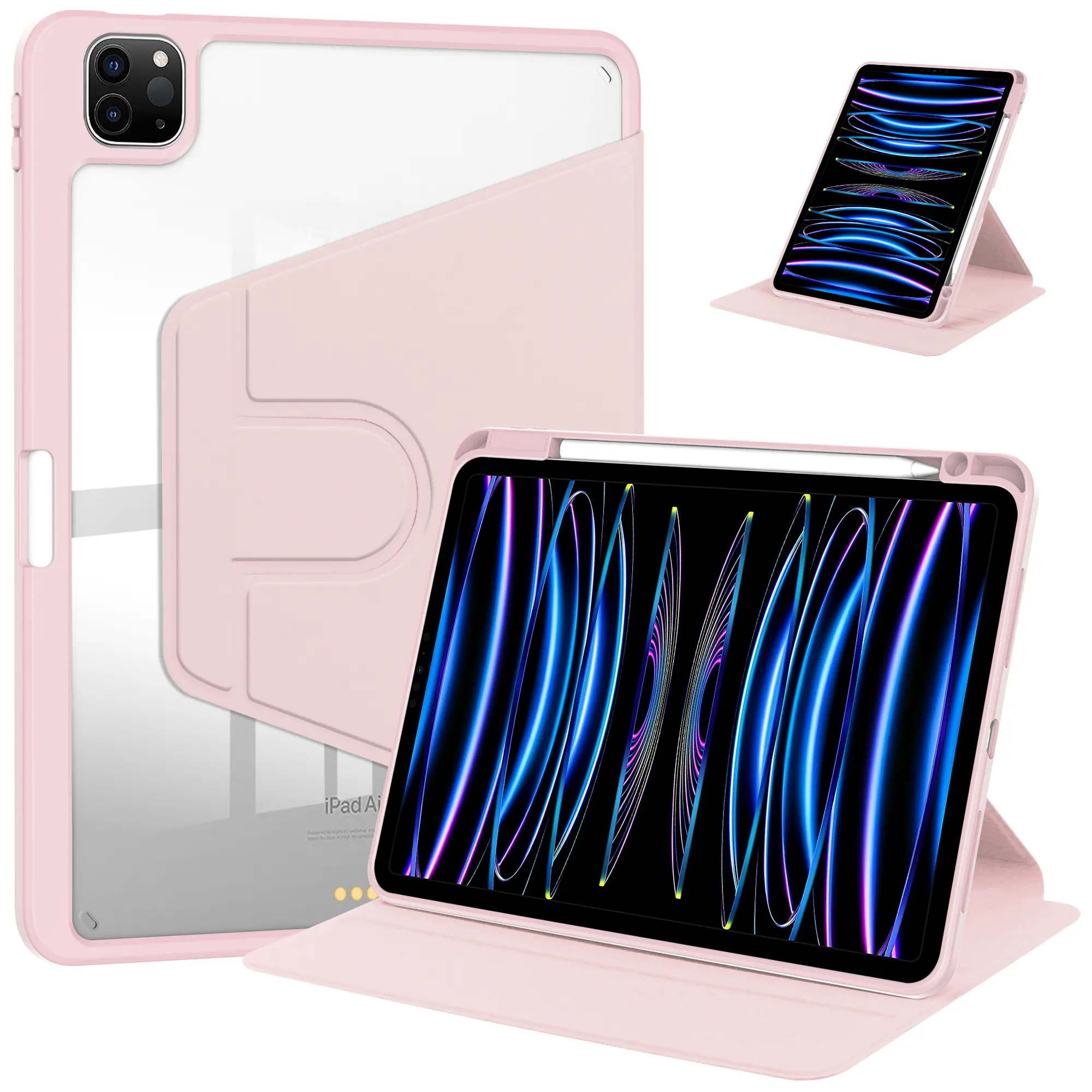 iPad 10.9" (2022)/iPad 11" 2025 Acrylic Rotation Case Pink