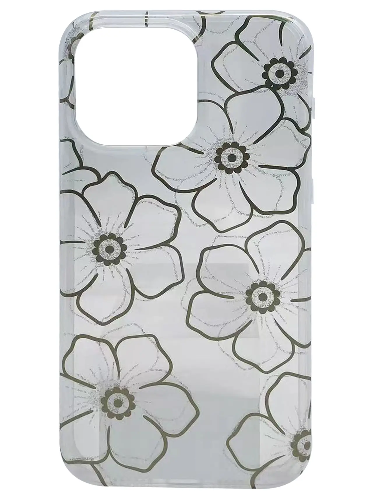 iPhone 16 Designed Case Gold and Sliver Floral Harmony