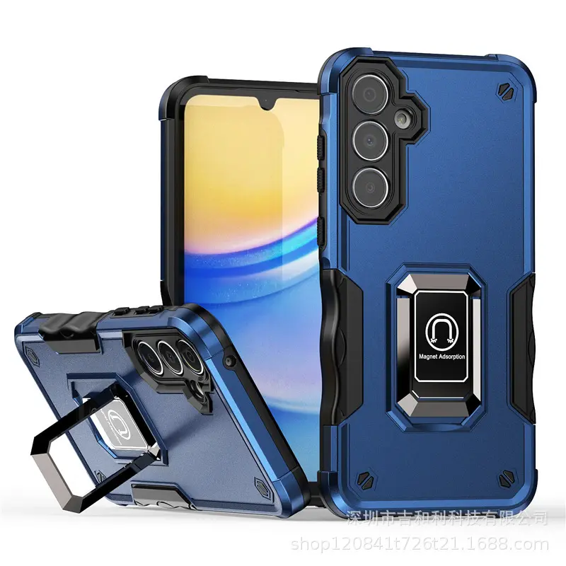 Samsung Galaxy Z Fold 7 Strong Tough Metallic Design Hybrid Premium Kickstand Case Blue