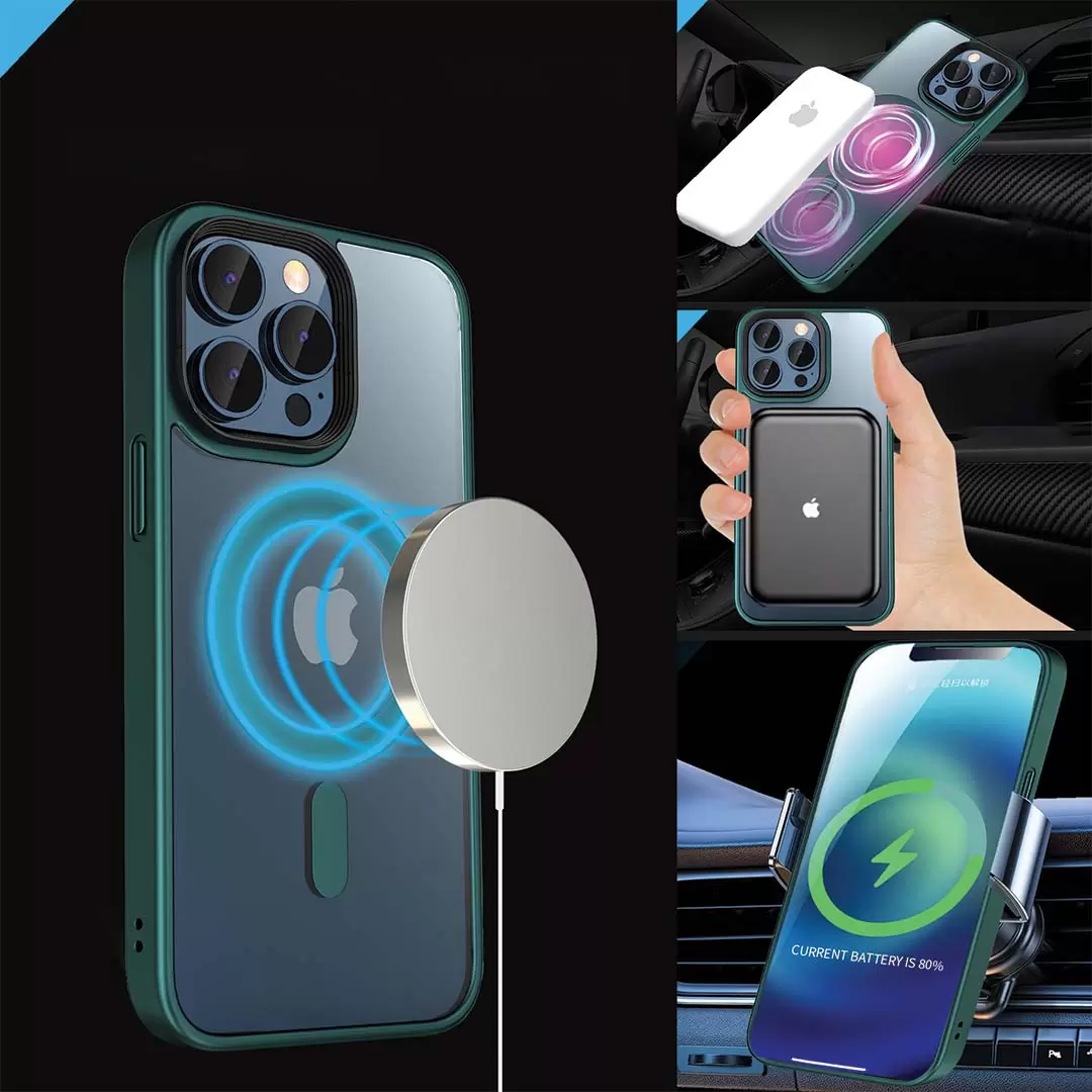 iPhone 16 MagSafe Cam Smoke Twotone Case Green