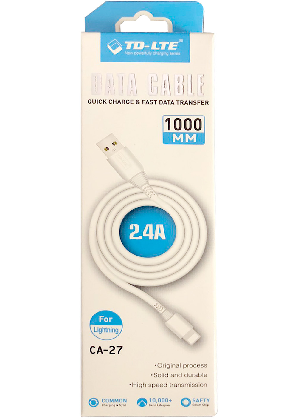 iPhone/iPads_ USB Data Cable TD-CA27 White