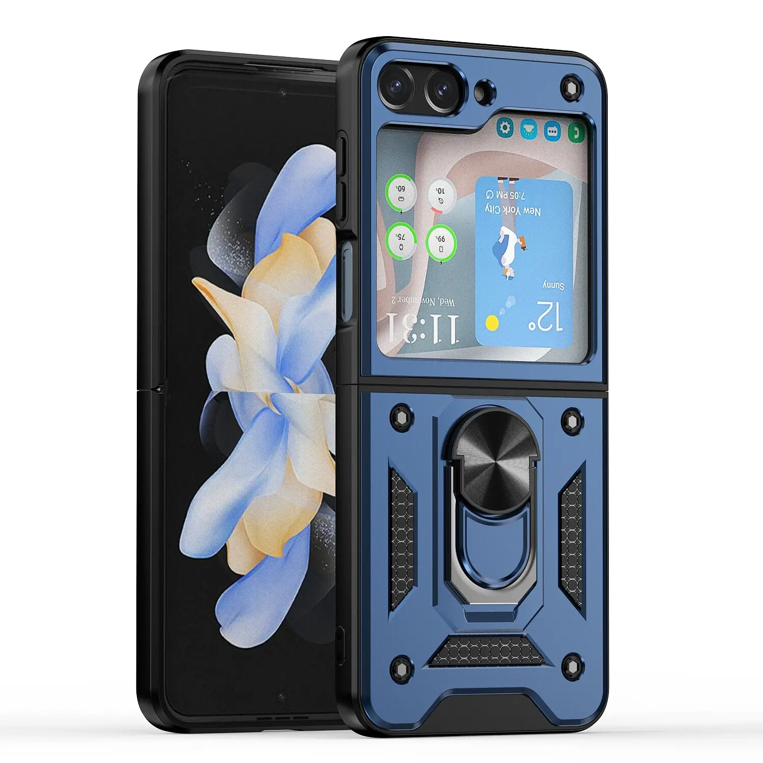 Samsung Galaxy Z Flip 7 2in1 Ring Stand Case Blue