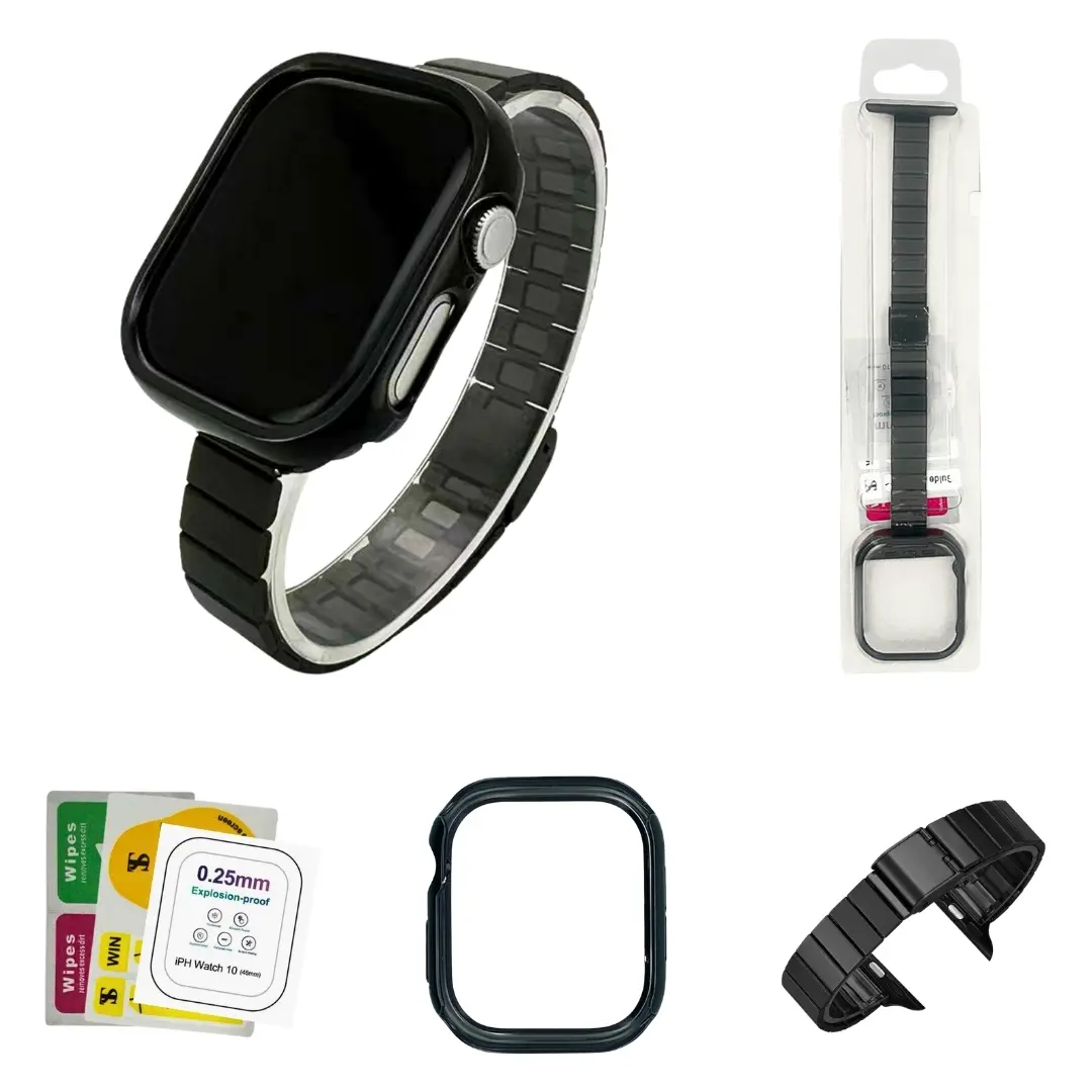 Apple Watch S10 46mm Set 5 (Protective Film+Case+Metal Strap)