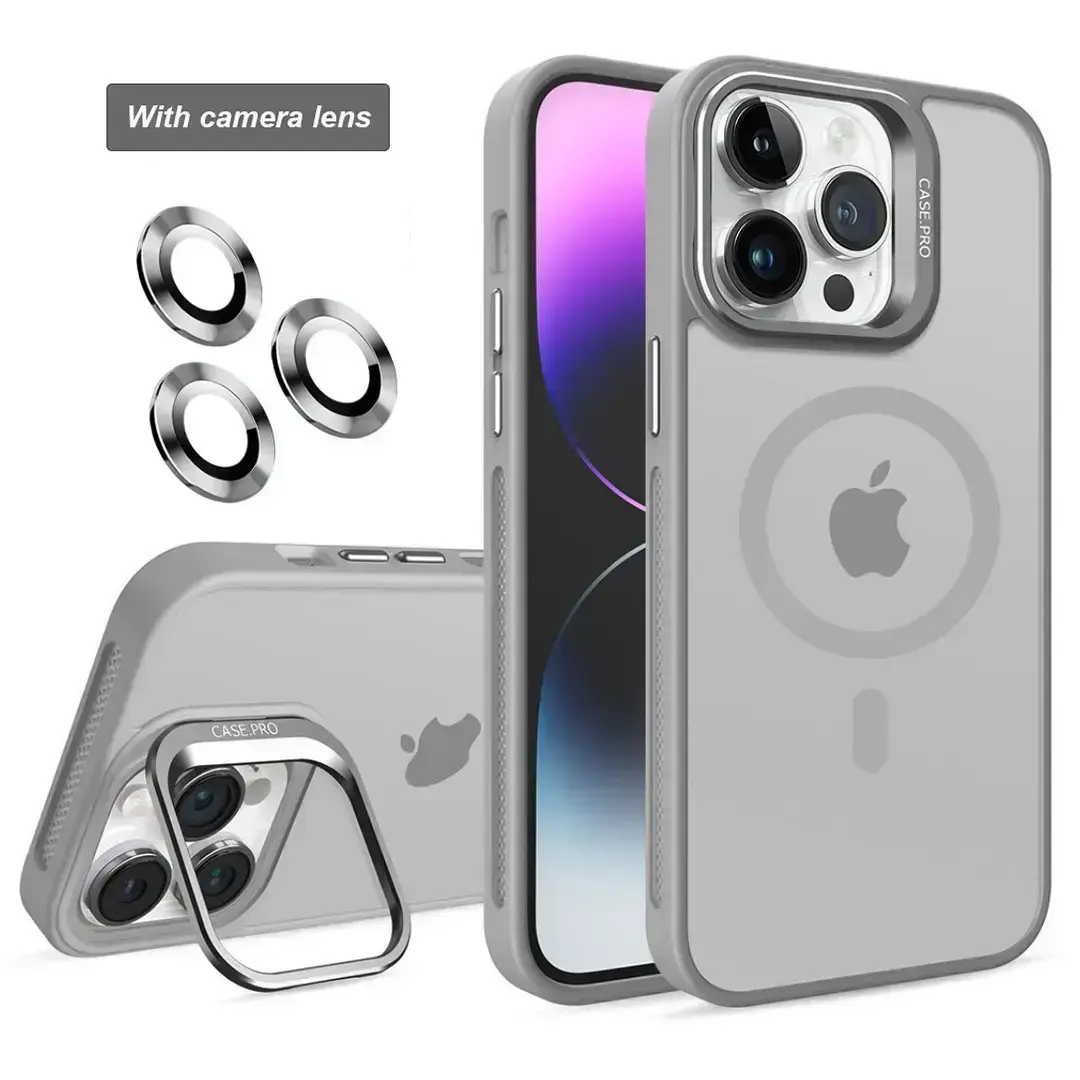 iPhone 17 Pro Max MagSafe Smoke Camera Stand Case Gray