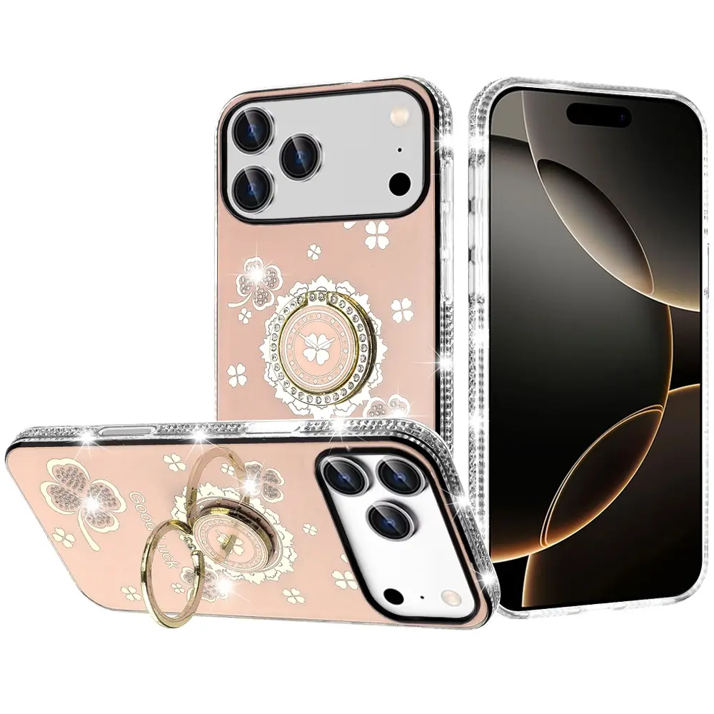 iPhone 17 Pro Bling Diamond Lucky Case Gold