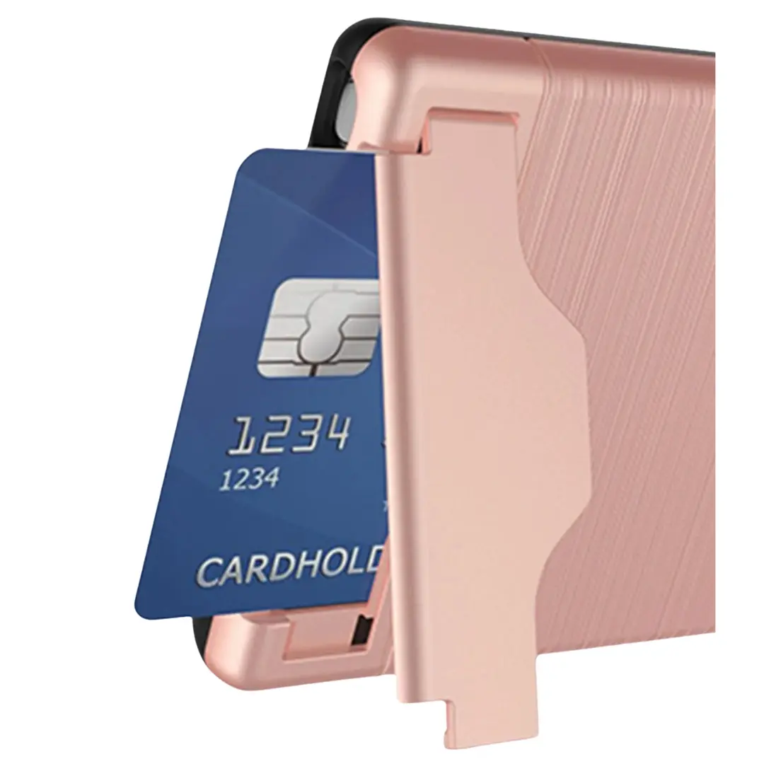 Samsung Galaxy Note 10 Brush Card Holder and Kickstand Case Rose Gold