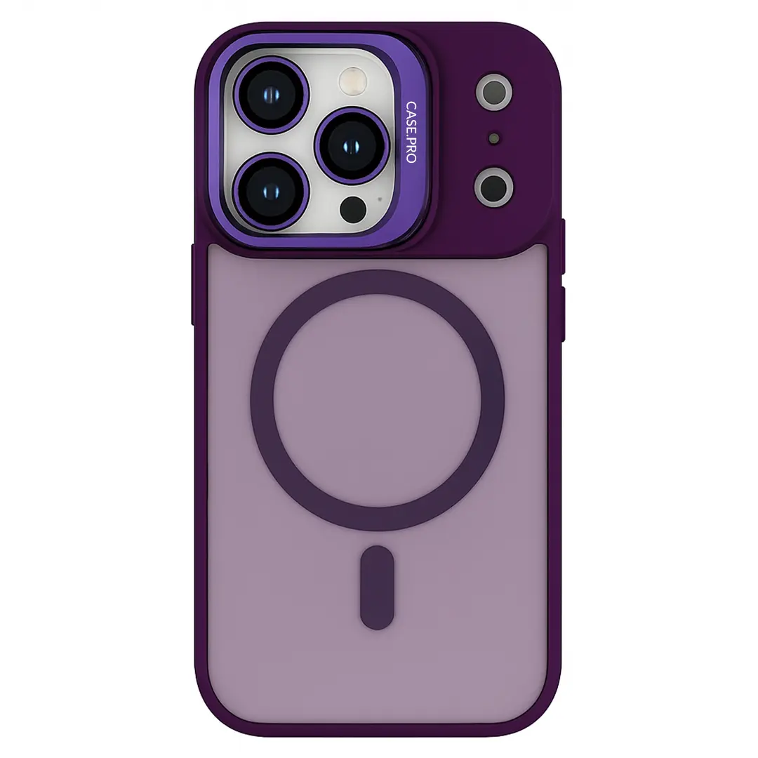 iPhone 17 Pro Max MagSafe Smoke Camera Stand Case Purple