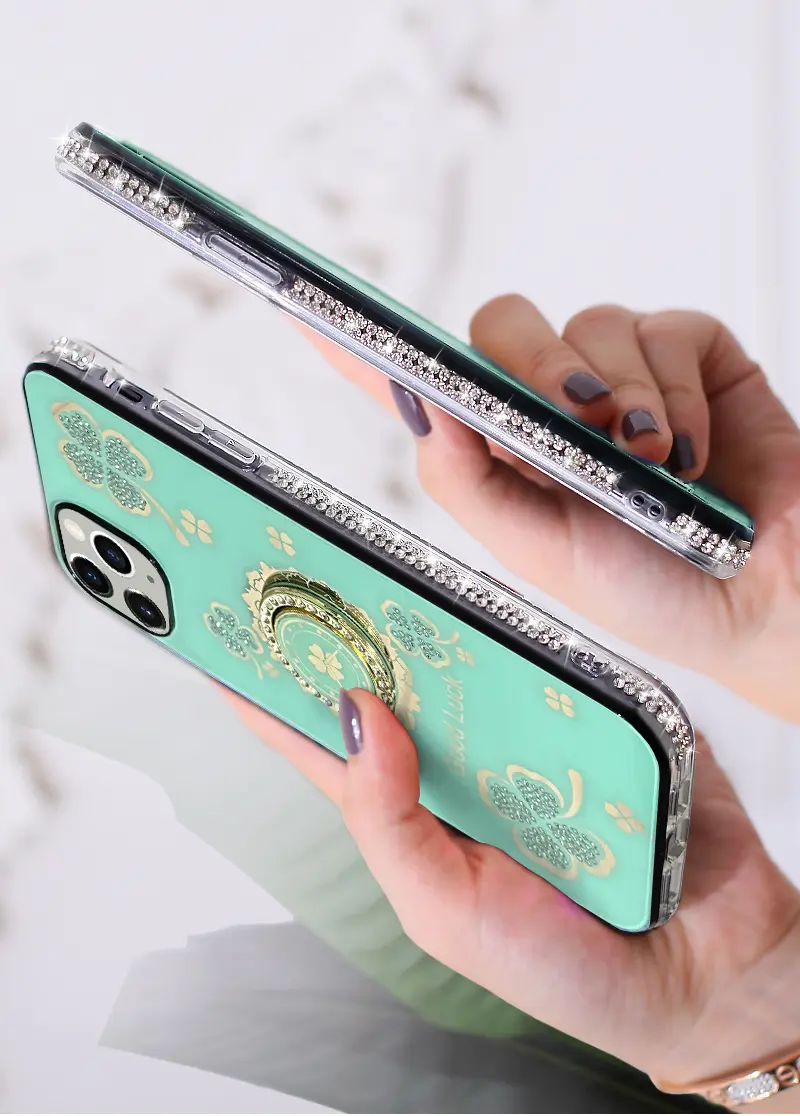 iPhone 16 Pro Bling Diamond Lucky Case Green