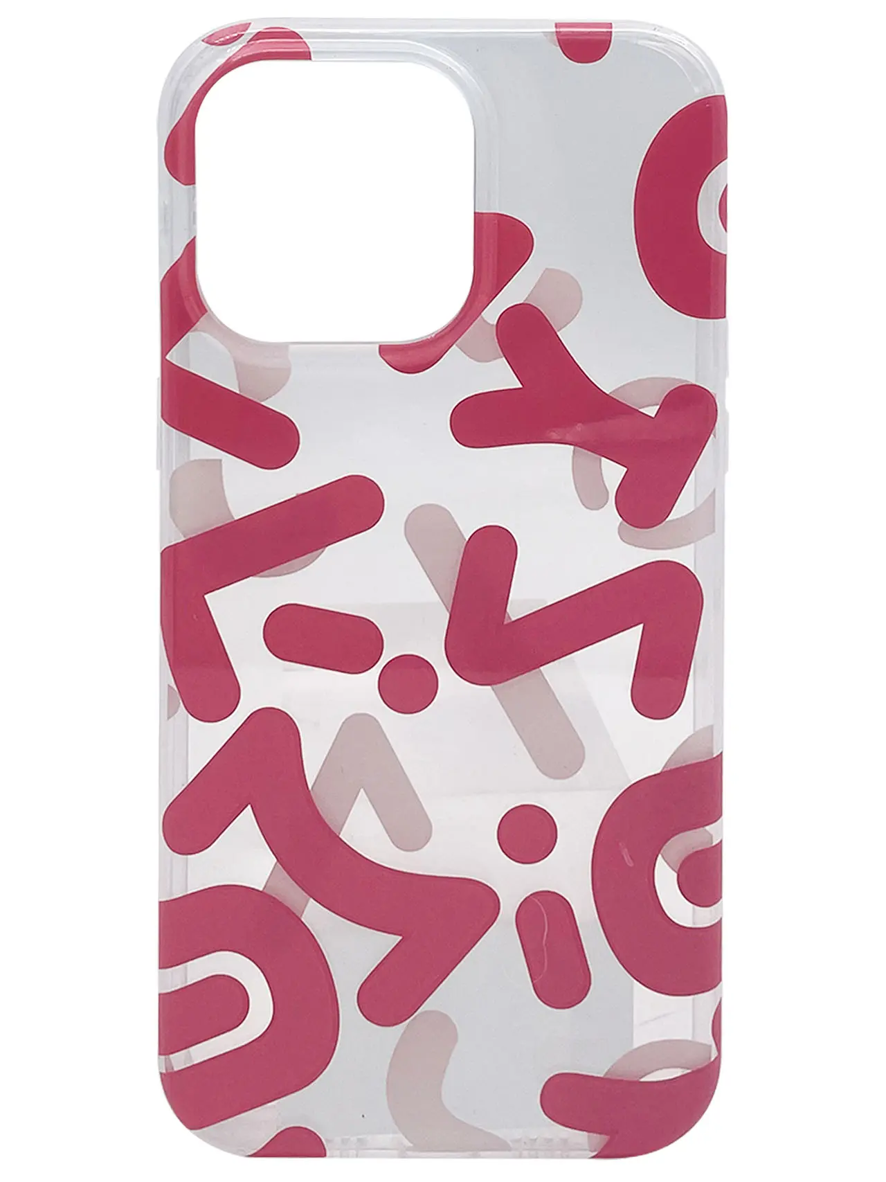 iPhone 15 Pro Max Designed Case Alphabet Graffiti Pink