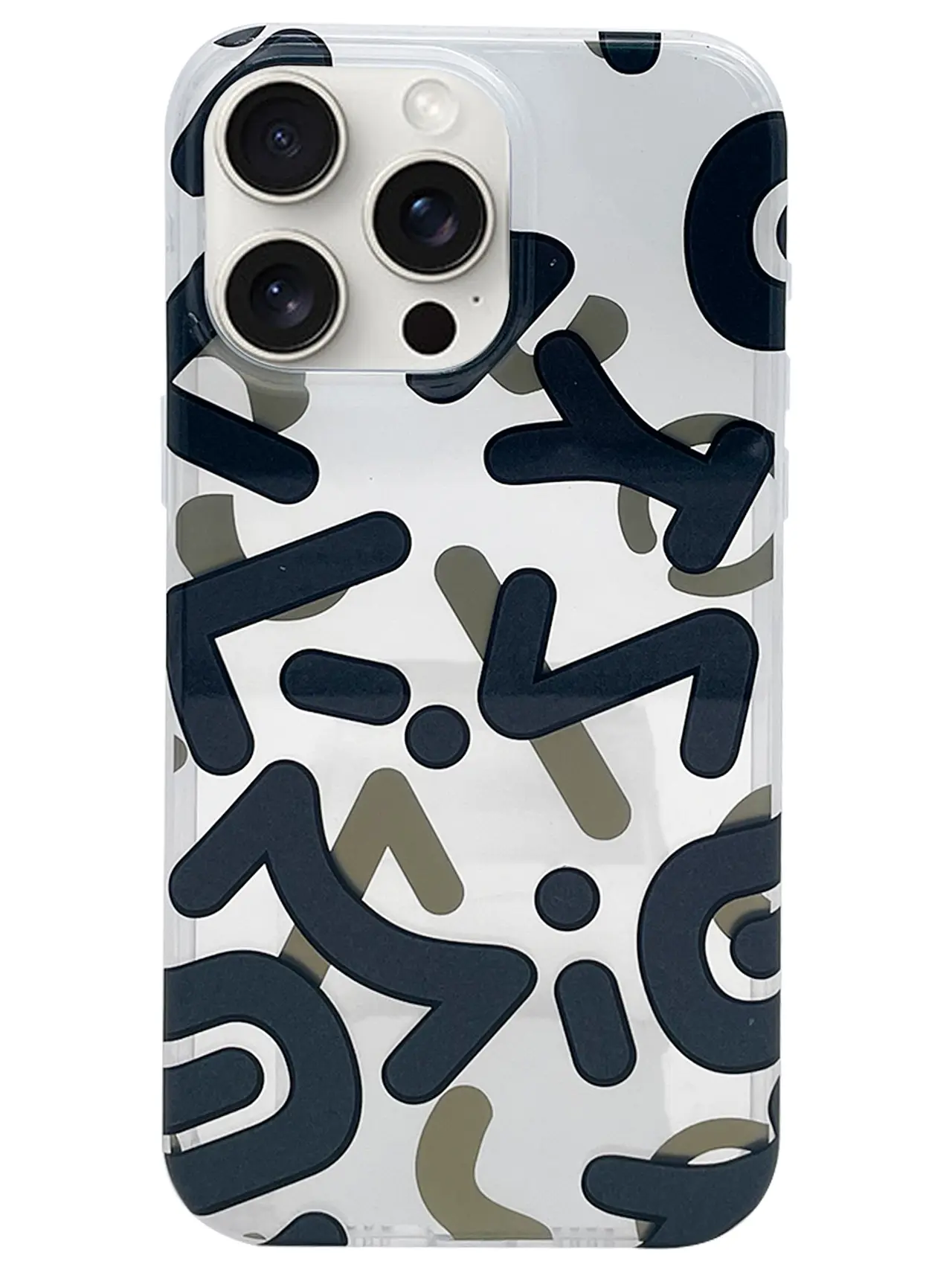 iPhone 15 Pro Max Designed Case Alphabet Graffiti Black