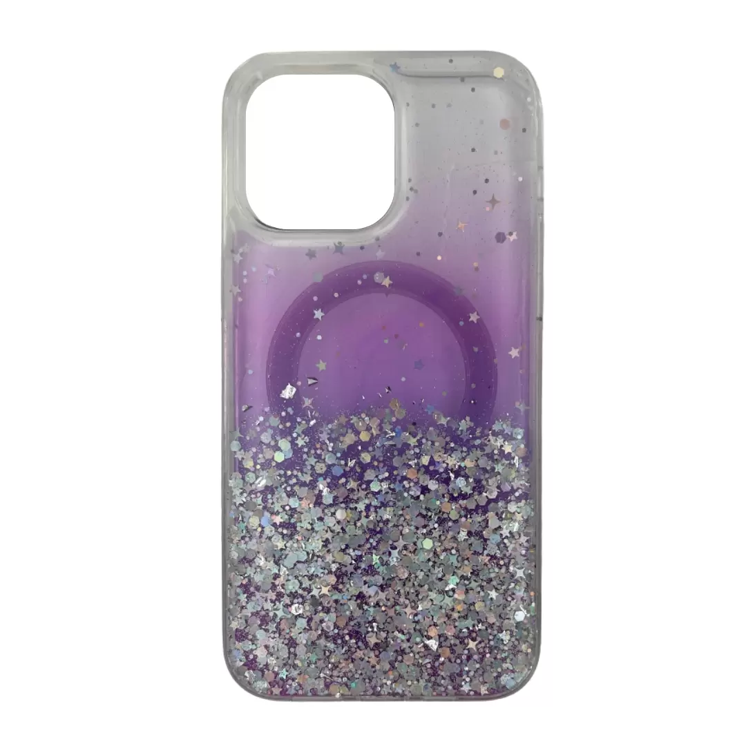 iPhone 13/iPhone 14/iPhone 15 Bling MagSafe Twotone Eco Purple