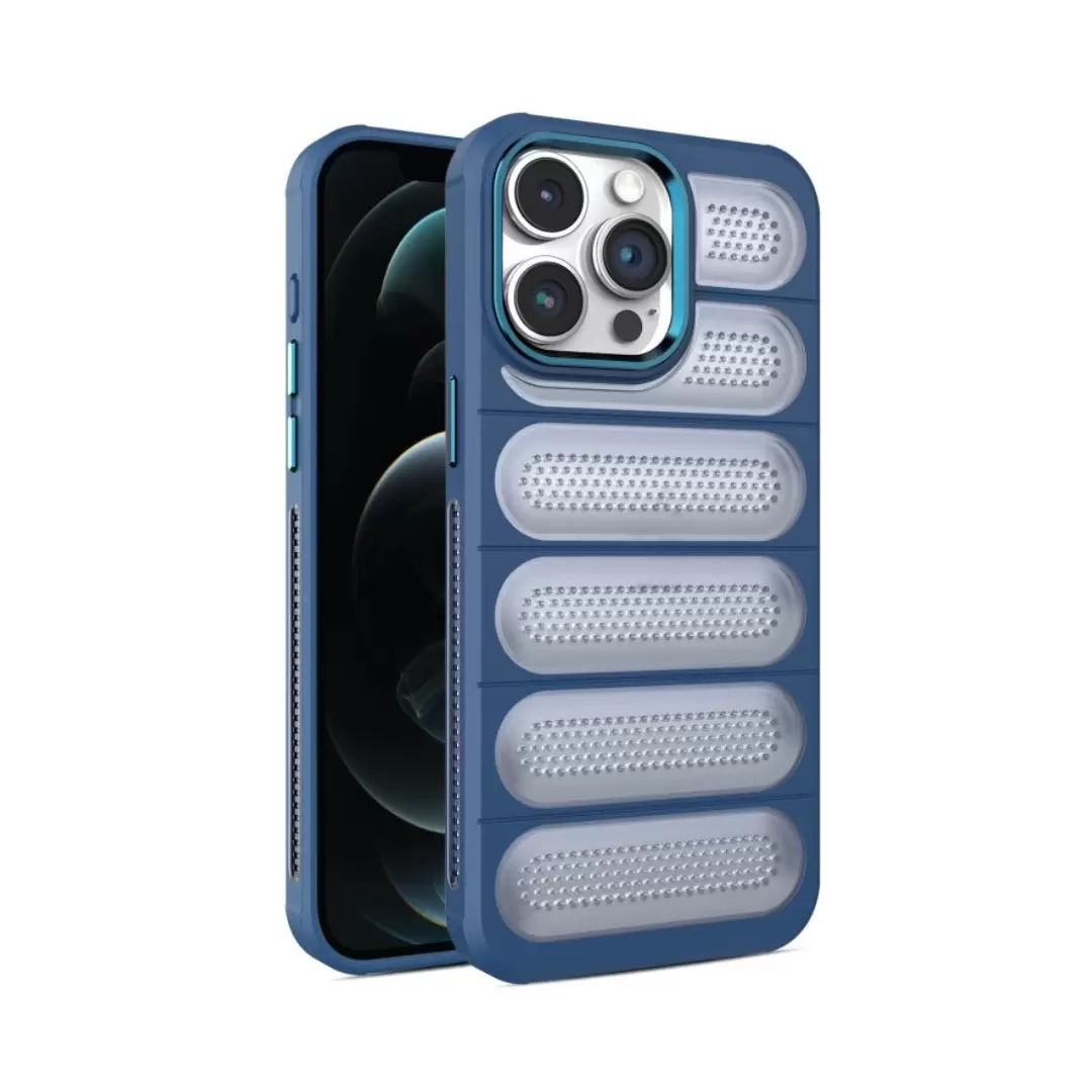 iPhone 13 Pro Max/iPhone 12 Pro Max Mesh Cooling Case Dark Blue