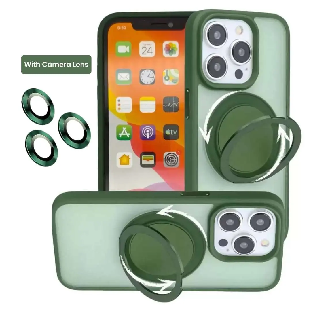 iPhone 13 Pro Max/iPhone 12 Pro Max MagSafe Cam Smoke Rotating Kickstand Green